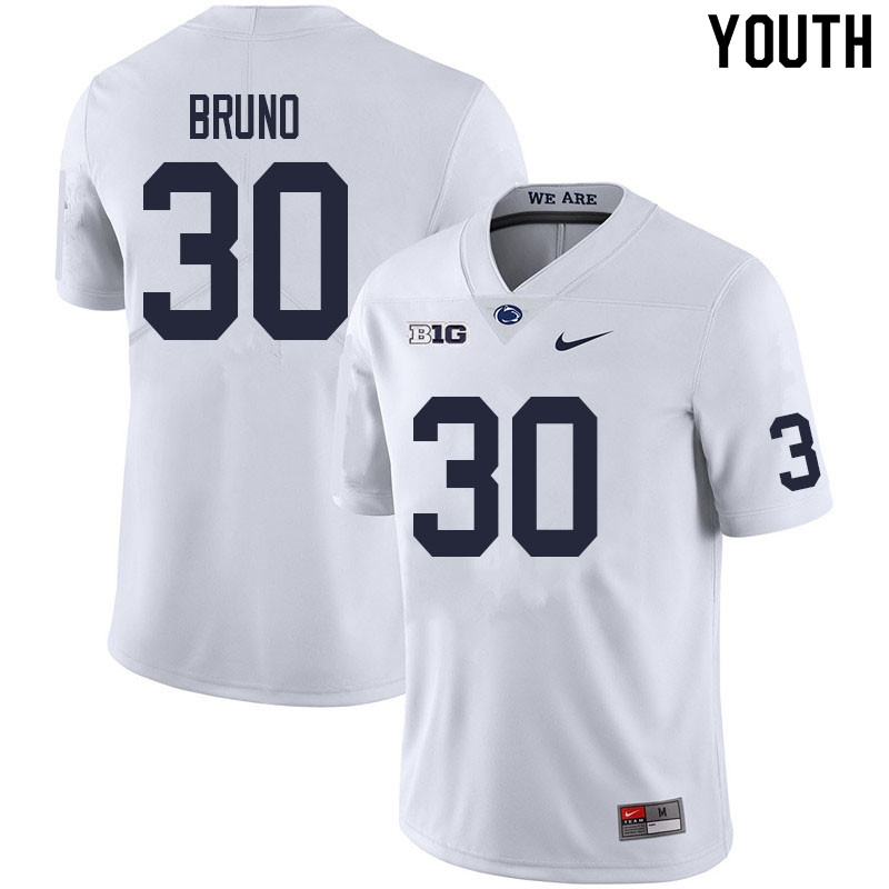 Youth #30 Joseph Bruno Penn State Nittany Lions College Football Jerseys Sale-White